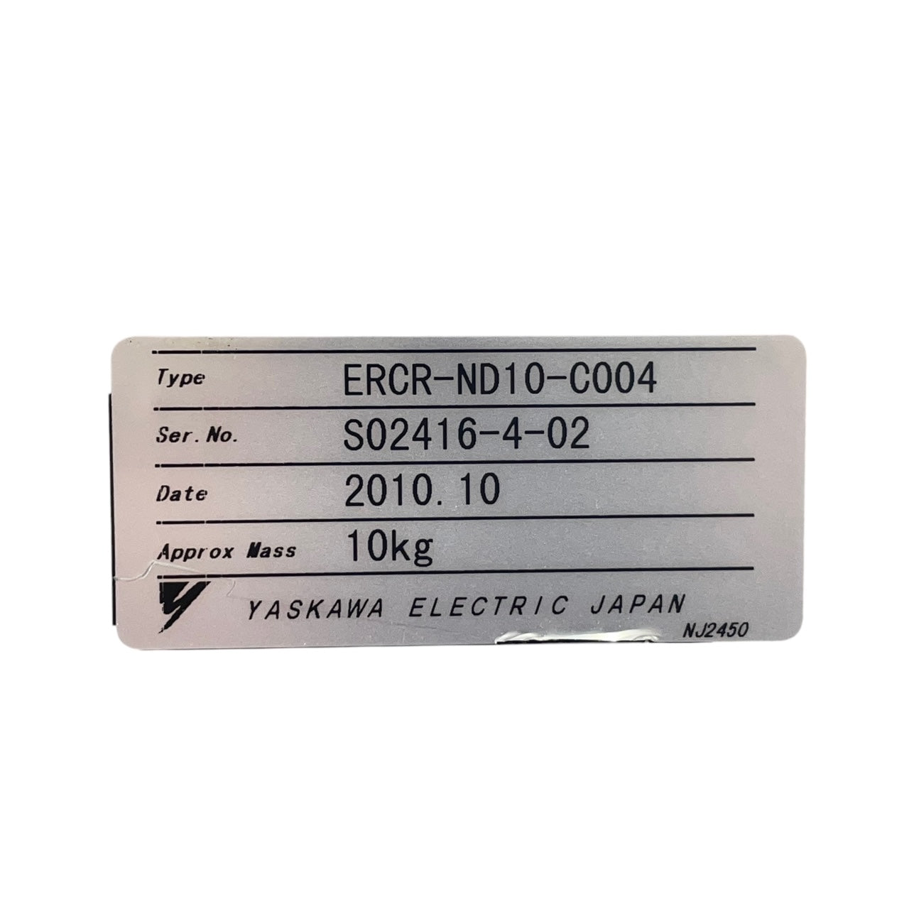 YASKAWA ELECTRIC ERCR-ND10-C004 ROBOT CONTROLLER AC200/220V 5A 50/60HZ