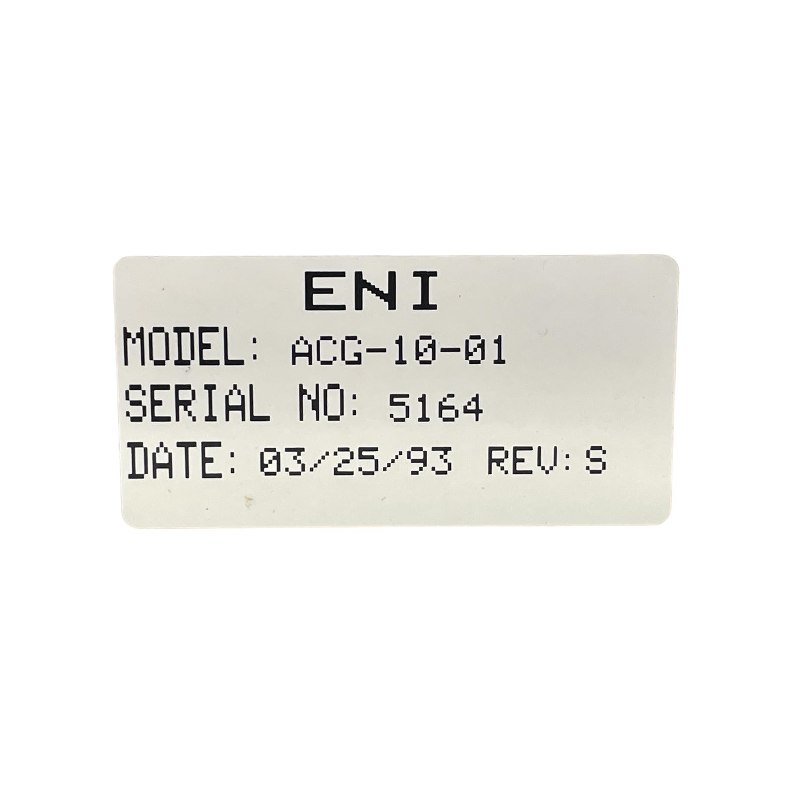 ENI ACG-10 MRC MATERIALS RESEARCH CORP RF GENERATOR ACG-10-01