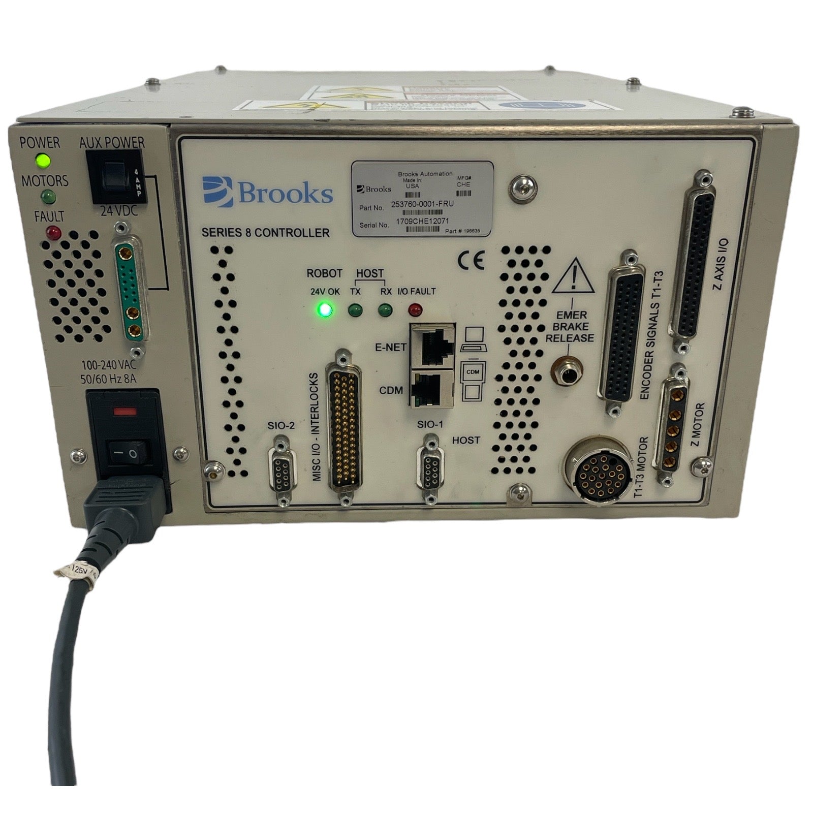 BROOKS AUTOMATION SERIES 8 CONTROLLER 253760-0001-FRU 100-240VAC – www ...