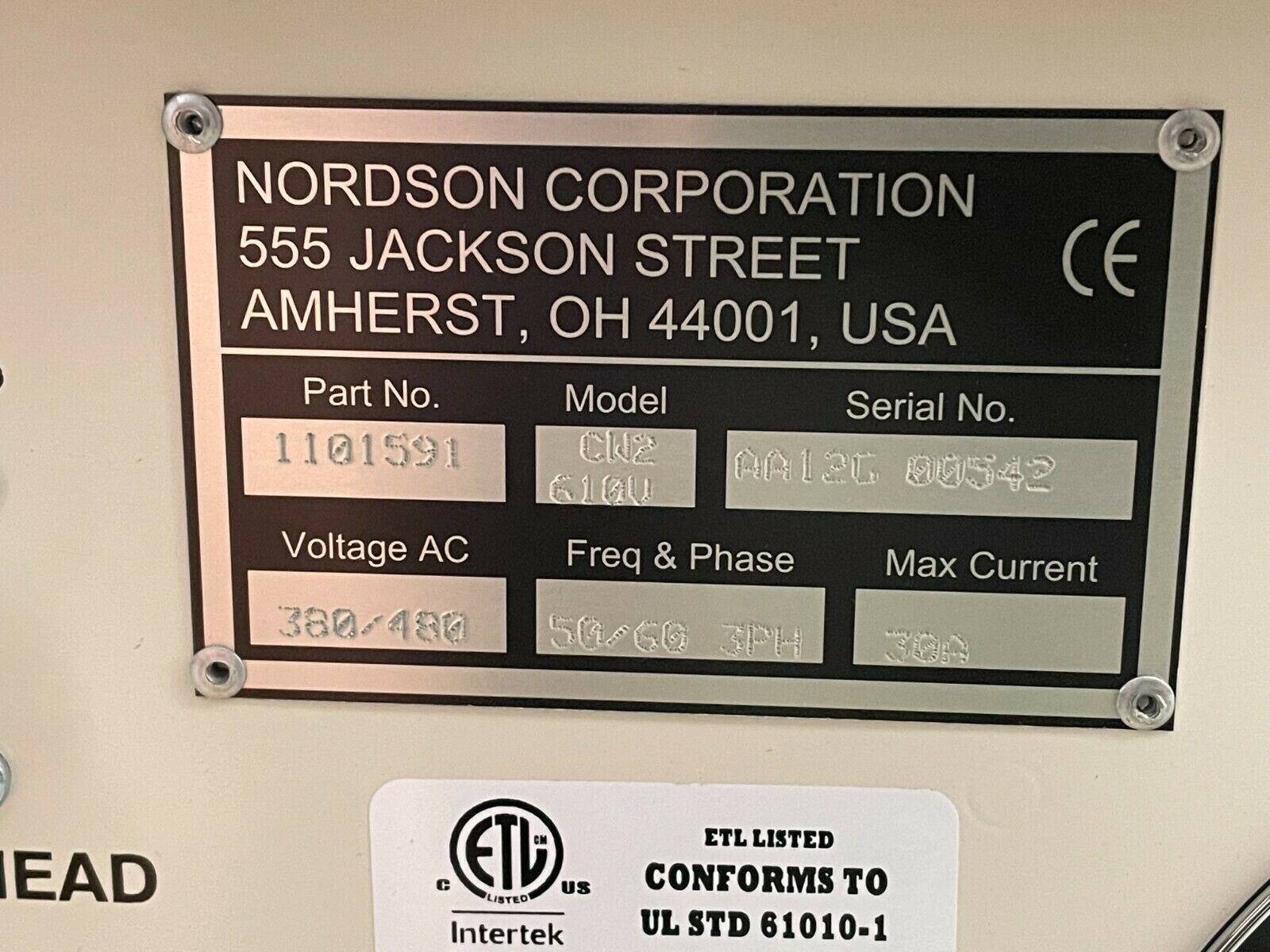 NORDSON CORPORATION MPS2-610V COOLWAVE 2 UV CURING SYSTEM 1101591 CW2